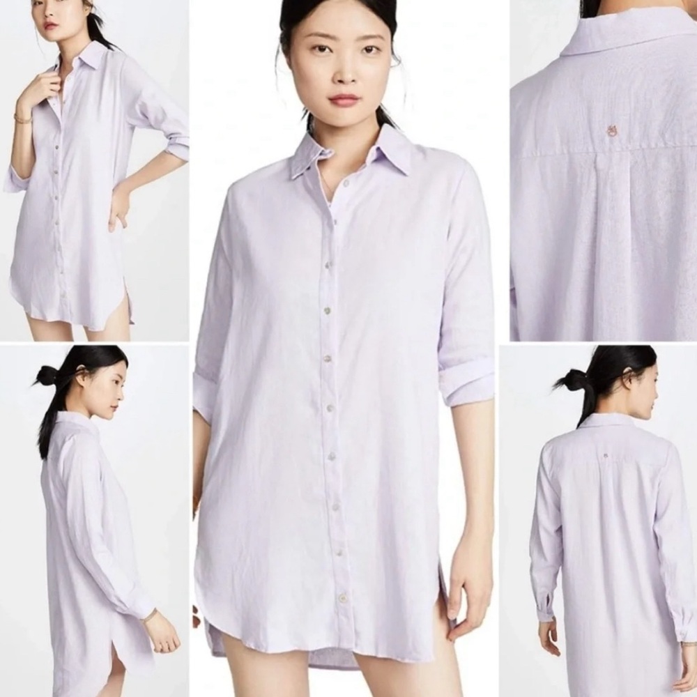 Maaji Lavender Linen Button-Up Shirt Dress Swim Cover up
Medium